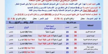 بسبب هذه الظاهرة.. بيان عاجل من الأرصاد بشأن حالة الطقس اليوم السبت 7 يونيو 2025