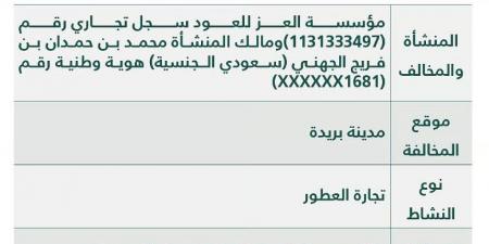 “التجارة” تشهّر بمنشأة عطور روّجت لمسابقة دون ترخيص واشتراط الشراء للفوز بـ3 سيارات بينها “لكزس” و”جيب شاص”