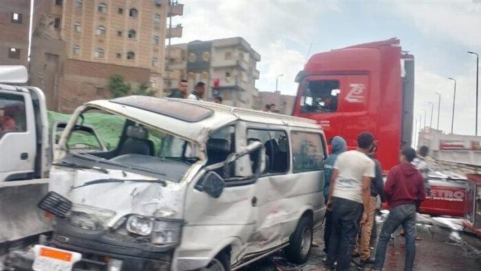 إصابة 6 أشخاص في حادث على طريق بركة السبع بالمنوفية