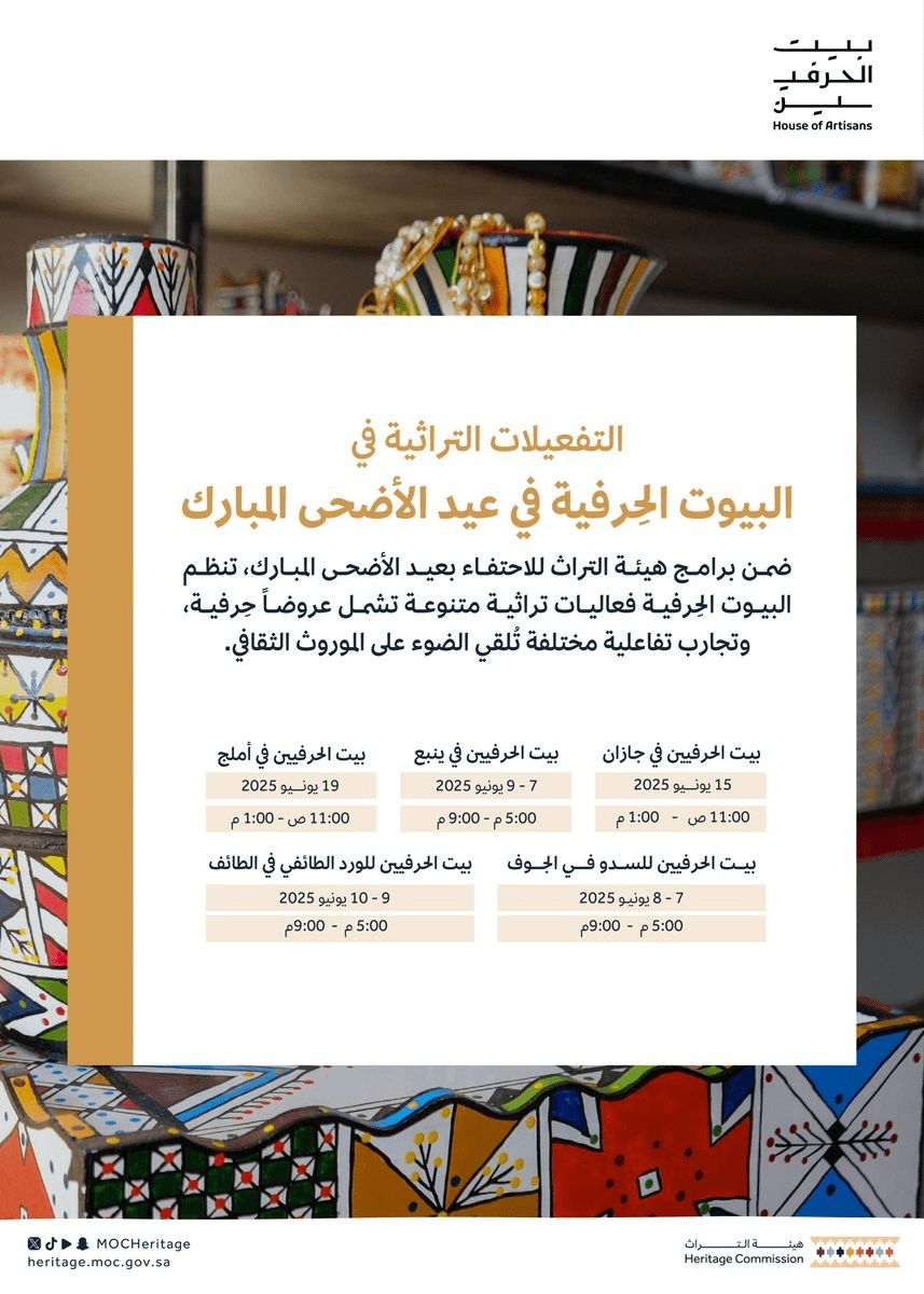 تفاصيل البيوت الحرفية خلال أيام عيد الأضحى المبارك