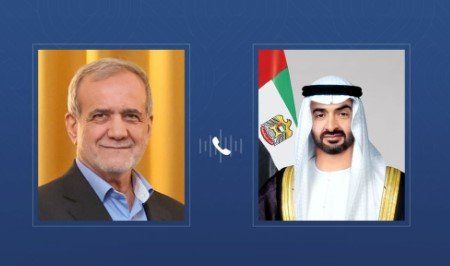 الرئيس الإماراتي لـ «بزشكيان»: نتضامن مع إيران وشعبها خلال هذه الظروف
