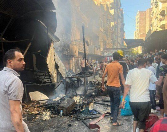 التحريات تكشف سبب اندلاع حريق فيصل.. صور