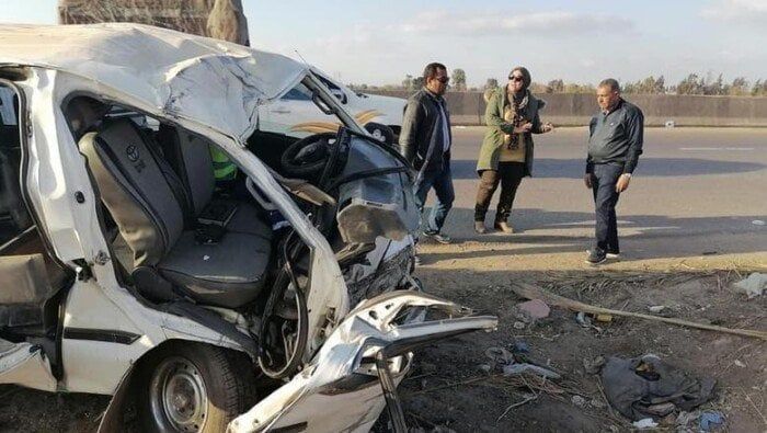 مصرع 14 شخصا في حادث تصادم سيارة نقل وميكروباص بالمنوفية