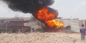 حريق هائل يلتهم محطة وقود بالشرقية