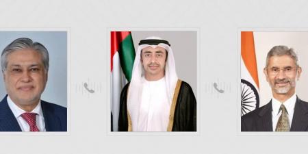 عبدالله بن زايد يجري اتصالين بوزيري خارجية الهند وباكستان