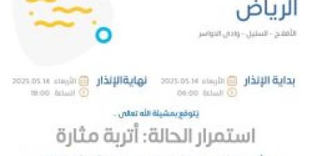 حالة الطقس اليوم في الرياض: الإنذار الأصفر في الأفلاج والسليل ووادي الدواسر