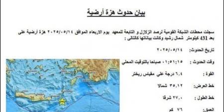 زلزال مصر .. هزة أرضية بقوة 6.4 درجة على مقياس ريختر تضرب القاهرة (مستند)