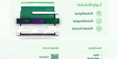 البيئة تطلق خدمة إصدار رخص الأنشطة الزراعية والحيوانية والسمكية عبر نما