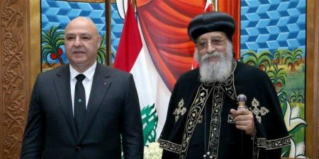 البابا تواضروس يستقبل الرئيس اللبناني في المقر البابوي