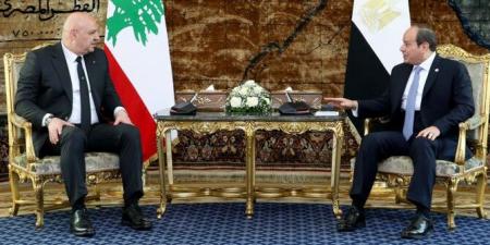 السيسي: ندعم جهود لبنان بإعادة الإعمار ونواصل مساعينا لدفع إسرائيل للانسحاب فورًا منه
