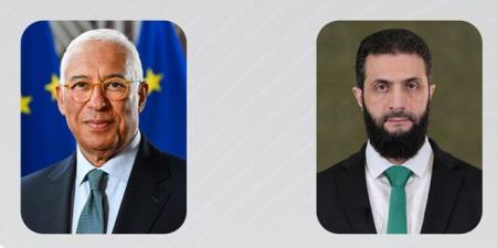 الرئيس الشرع يتلقّى تهنئة برفع العقوبات الأوروبية عن سوريا من رئيس الاتحاد الأوروبي أنطونيو كوستا