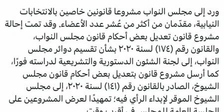 تحيا مصر ينشر نص مشروع قانون انتخابات مجلس الشيوخ كاملا| مستند
