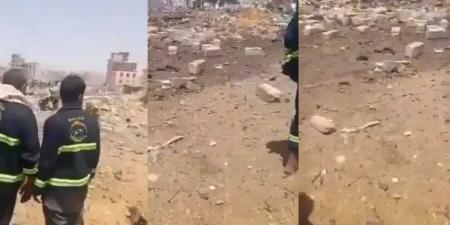 مشاهد مروعة لانفجار مخازن أسلحة حوثية هزت صنعاء وأسفرت عن عشرات الضحايا ”شاهد”