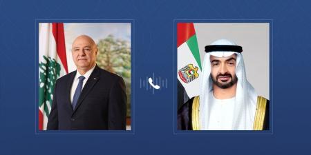 رئيس الدولة والرئيس اللبناني يبحثان هاتفيا علاقات التعاون بين البلدين