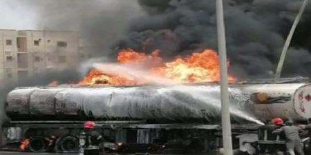اندلاع حريق فى سيارة وقود بالشرقية وتحرك سريع للحماية المدنية