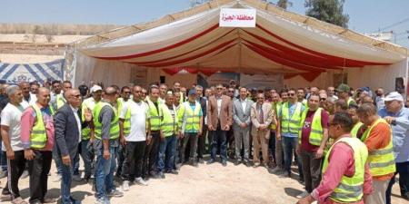 محافظ الجيزة يشهد توزيع 9 أطنان من لحوم الأضاحي على 5268 أسرة