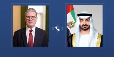 رئيس الدولة ورئيس الوزراء البريطاني يبحثان هاتفياً التطورات الإقليمية