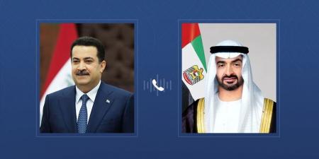 رئيس الدولة ورئيس الوزراء العراقي يبحثان هاتفياً علاقات البلدين والتطورات في المنطقة