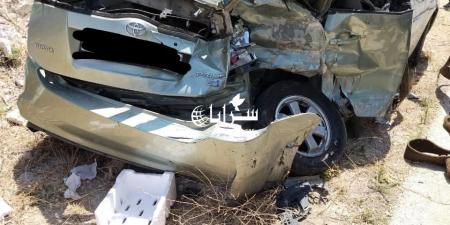 بالصور .. وفاة سيدة وإصابة أخرى بحادث تصادم على طريق وادي الريان الكوره