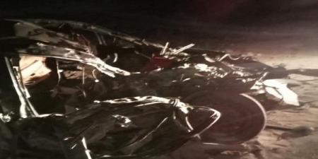 مصرع 4 من أسرة واحدة في حادث تصادم بالمنيا