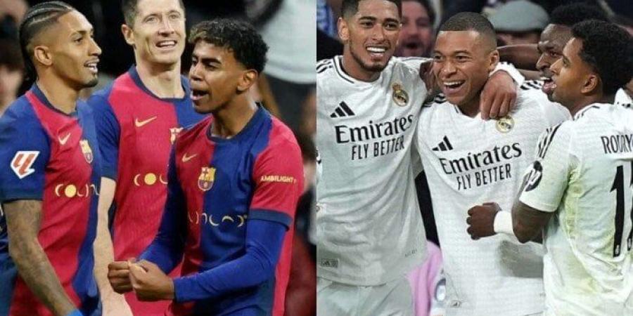 مباراة برشلونة ضد ريال مدريد بث مباشر في كلاسيكو الدوري الإسباني اليوم