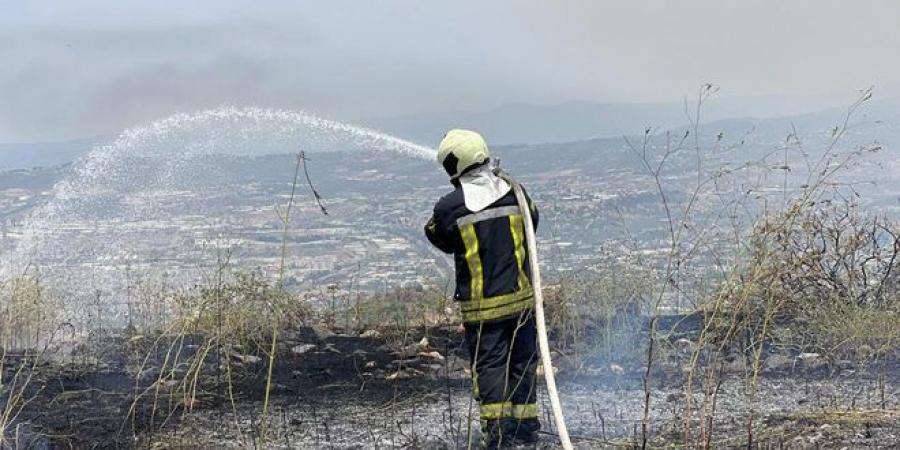 الدفاع المدني: فرق الإطفاء تعمل على إخماد حريق بمحيط قرية قلعة المرقب في بانياس