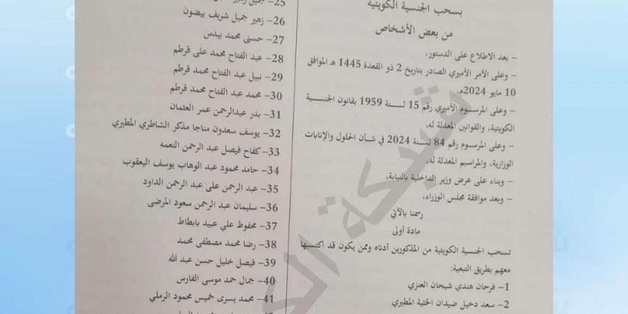 الكويت.. سحب الجنسية من 157 شخص "الأسباب وقائمة بـ الأسماء"