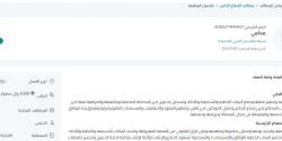 بـ رواتب تصل لـ 6,500 ريال.. شركة رهف بندر الحربي تعلن عن توفر وظائف شاغرة للنساء فقط في المدينة المنورة "رابط التقديم الرسمي من هنا"