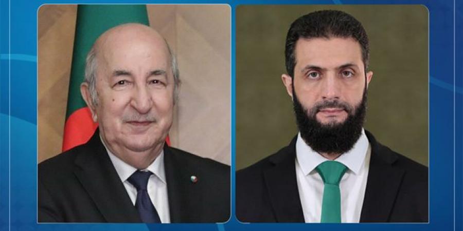 الرئيس الشرع يتلقى برقية تهنئة من رئيس الجمهورية الجزائرية بمناسبة عيد الأضحى المبارك