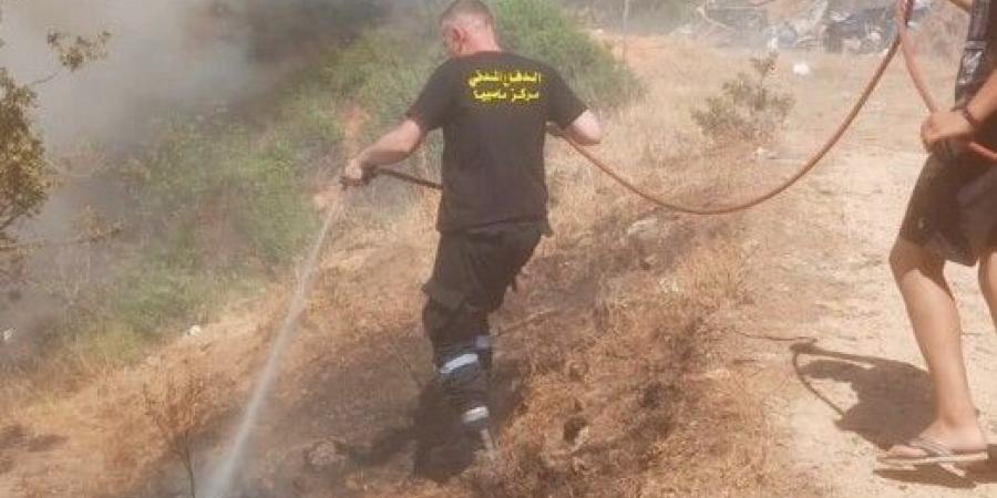 الدفاع المدني أخمد حريقًا في مكب للنفايات في عين قنيا- حاصبيا