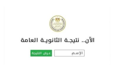 نتيجة الثانوية العامة بالاسم فقط بدون رقم جلوس 2025 برابط مباشر
