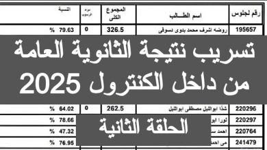 تحميل ملف نتيجة الثانوية العامة