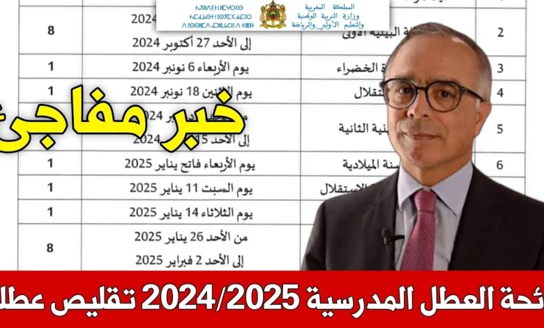 جدول العطل المدرسية والرسمية في المغرب