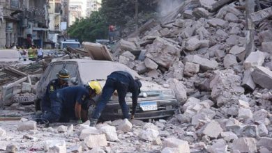 مصرع شخص وإصابة 5 آخرين جراء انهيار عقار بالعطارين في وسط الإسكندرية