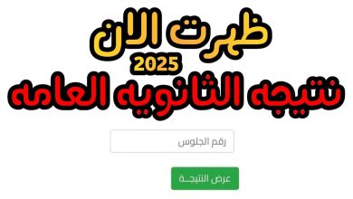 نتيجة الثانوية العامة 2025 برقم الجلوس عبر بوابة التعليم الرسمي