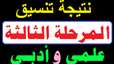 نتيجة تنسيق المرحلة الثالثة